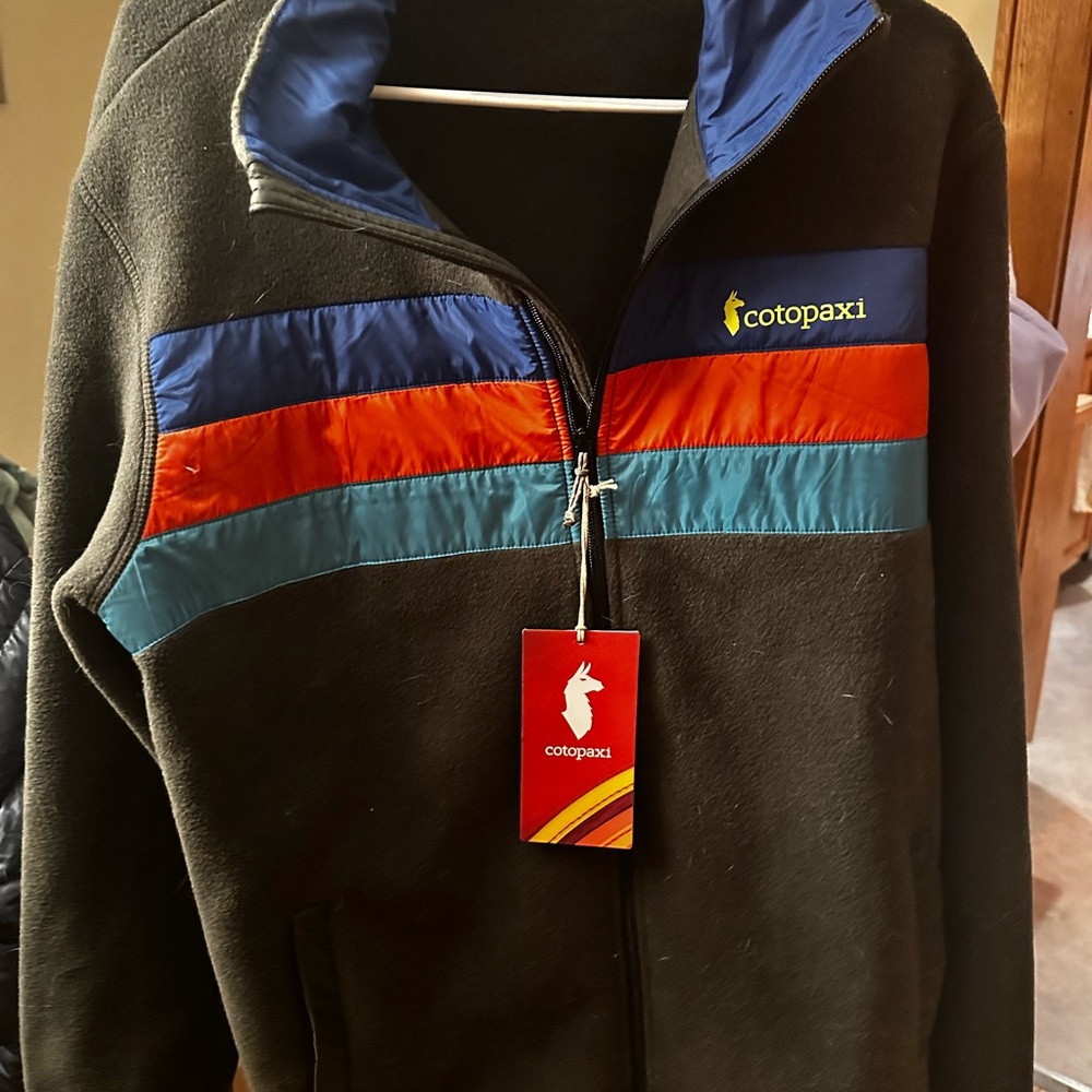 Cotopaxi Teca Fleece Full Zip Jacket with Colorful Stripes - moon rock -Men’s XL